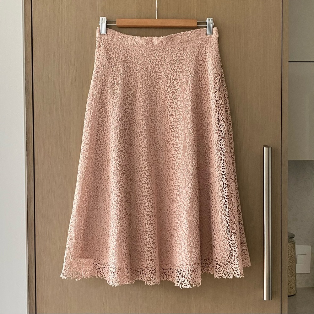 Zara lace midi skirt pink